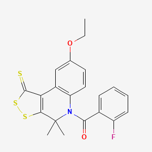 (8-ethoxy-4,4-dimethyl-1-thioxo-1,4-dihydro-5H-[1,2]dithiolo[3,4-c]quinolin-5-yl)(2-fluorophenyl)methanone