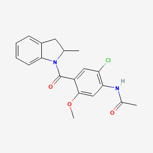 N-{2-chloro-5-methoxy-4-[(2-methyl-2,3-dihydro-1H-indol-1-yl)carbonyl]phenyl}acetamide