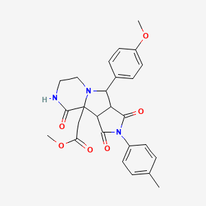 methyl 2-[7-(4-methoxyphenyl)-4-(4-methylphenyl)-3,5,12-trioxo-4,8,11-triazatricyclo[6.4.0.02,6]dodecan-1-yl]acetate