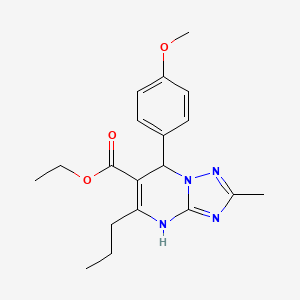 Ethyl 7-(4-methoxyphenyl)-2-methyl-5-propyl-4,7-dihydro[1,2,4]triazolo[1,5-a]pyrimidine-6-carboxylate