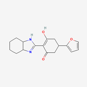 molecular formula C17H20N2O3 B11180452 5-(furan-2-yl)-2-(octahydro-2H-benzimidazol-2-ylidene)cyclohexane-1,3-dione 