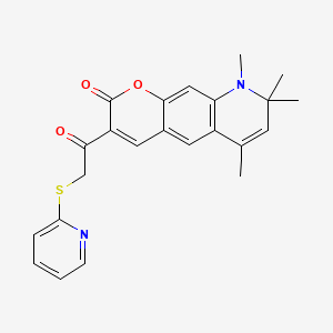 6,8,8,9-tetramethyl-3-[(pyridin-2-ylsulfanyl)acetyl]-8,9-dihydro-2H-pyrano[3,2-g]quinolin-2-one