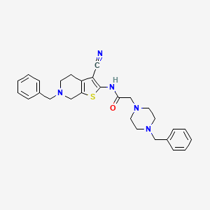 N-(6-benzyl-3-cyano-4,5,6,7-tetrahydrothieno[2,3-c]pyridin-2-yl)-2-(4-benzylpiperazin-1-yl)acetamide