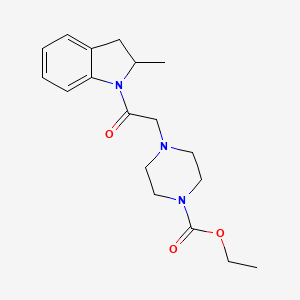 ethyl 4-[2-(2-methyl-2,3-dihydro-1H-indol-1-yl)-2-oxoethyl]piperazine-1-carboxylate