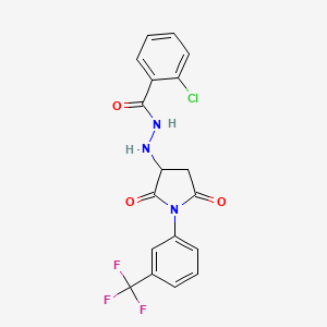 2-chloro-N'-{2,5-dioxo-1-[3-(trifluoromethyl)phenyl]pyrrolidin-3-yl}benzohydrazide