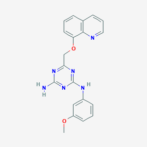 N-(3-methoxyphenyl)-6-[(quinolin-8-yloxy)methyl]-1,3,5-triazine-2,4-diamine