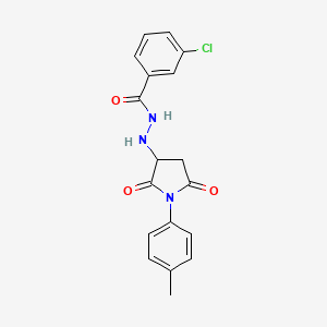 3-chloro-N'-[1-(4-methylphenyl)-2,5-dioxopyrrolidin-3-yl]benzohydrazide