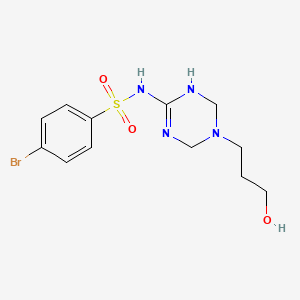 4-bromo-N-[5-(3-hydroxypropyl)-1,4,5,6-tetrahydro-1,3,5-triazin-2-yl]benzenesulfonamide