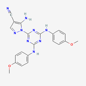 5-amino-1-{4,6-bis[(4-methoxyphenyl)amino]-1,3,5-triazin-2-yl}-1H-pyrazole-4-carbonitrile