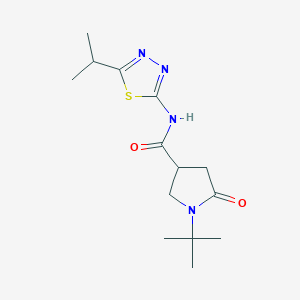 molecular formula C14H22N4O2S B11180545 1-tert-butyl-5-oxo-N-[5-(propan-2-yl)-1,3,4-thiadiazol-2-yl]pyrrolidine-3-carboxamide 