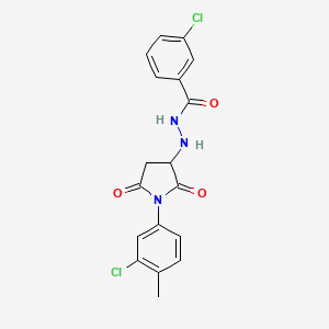 3-chloro-N'-[1-(3-chloro-4-methylphenyl)-2,5-dioxopyrrolidin-3-yl]benzohydrazide