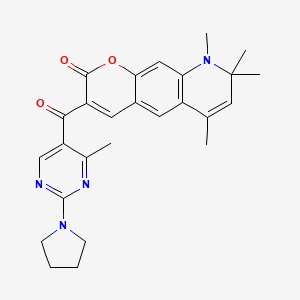 6,8,8,9-tetramethyl-3-{[4-methyl-2-(pyrrolidin-1-yl)pyrimidin-5-yl]carbonyl}-8,9-dihydro-2H-pyrano[3,2-g]quinolin-2-one