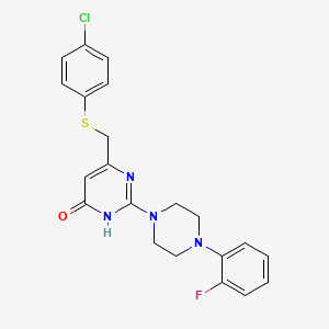 6-{[(4-chlorophenyl)sulfanyl]methyl}-2-[4-(2-fluorophenyl)piperazin-1-yl]pyrimidin-4(3H)-one