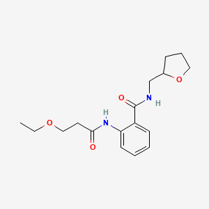 molecular formula C17H24N2O4 B11180659 2-[(3-ethoxypropanoyl)amino]-N-(tetrahydrofuran-2-ylmethyl)benzamide 