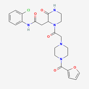 N-(2-chlorophenyl)-2-(1-{2-[4-(2-furylcarbonyl)piperazino]acetyl}-3-oxo-2-piperazinyl)acetamide