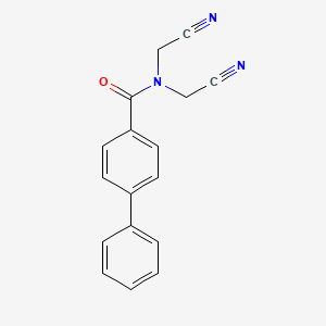 molecular formula C17H13N3O B11180671 N,N-bis(cyanomethyl)biphenyl-4-carboxamide 