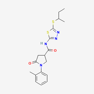 N-[5-(butan-2-ylsulfanyl)-1,3,4-thiadiazol-2-yl]-1-(2-methylphenyl)-5-oxopyrrolidine-3-carboxamide