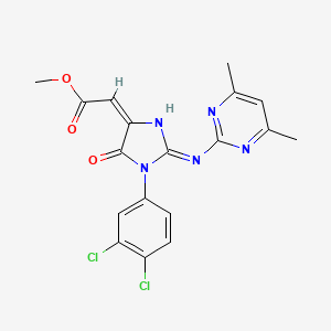 methyl (2E)-{1-(3,4-dichlorophenyl)-2-[(4,6-dimethylpyrimidin-2-yl)amino]-5-oxo-1,5-dihydro-4H-imidazol-4-ylidene}ethanoate