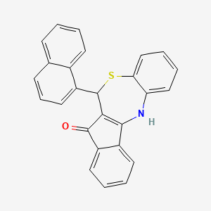 molecular formula C26H17NOS B11180748 6-(naphthalen-1-yl)-6,12-dihydro-5H-benzo[b]indeno[1,2-e][1,4]thiazepin-5-one 