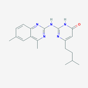 2-[(4,6-dimethylquinazolin-2-yl)amino]-6-(3-methylbutyl)pyrimidin-4(3H)-one