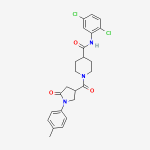 molecular formula C24H25Cl2N3O3 B11180768 N-(2,5-dichlorophenyl)-1-{[1-(4-methylphenyl)-5-oxopyrrolidin-3-yl]carbonyl}piperidine-4-carboxamide 