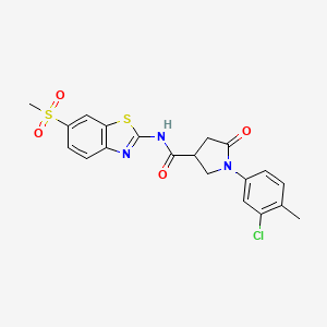 1-(3-chloro-4-methylphenyl)-N-[6-(methylsulfonyl)-1,3-benzothiazol-2-yl]-5-oxopyrrolidine-3-carboxamide