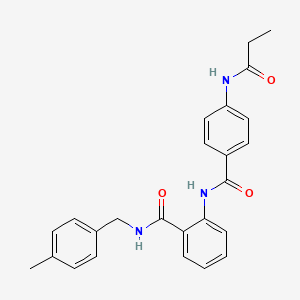 molecular formula C25H25N3O3 B11180790 N-(4-methylbenzyl)-2-({[4-(propanoylamino)phenyl]carbonyl}amino)benzamide 