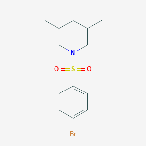 molecular formula C13H18BrNO2S B11180814 1-(4-Bromobenzenesulfonyl)-3,5-dimethylpiperidine 