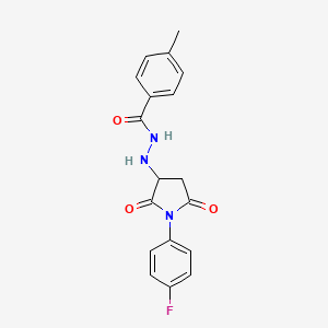 N'-[1-(4-fluorophenyl)-2,5-dioxopyrrolidin-3-yl]-4-methylbenzohydrazide