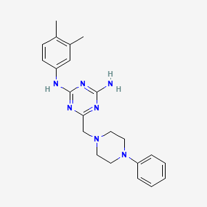 N-(3,4-dimethylphenyl)-6-[(4-phenylpiperazin-1-yl)methyl]-1,3,5-triazine-2,4-diamine