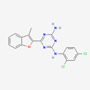 molecular formula C18H13Cl2N5O B11180848 N-(2,4-dichlorophenyl)-6-(3-methyl-1-benzofuran-2-yl)-1,3,5-triazine-2,4-diamine 