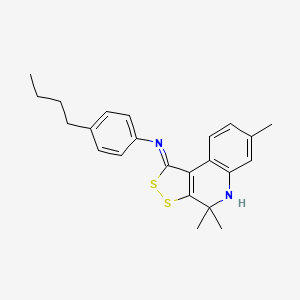 molecular formula C23H26N2S2 B11180871 (4-butylphenyl)(4,4,7-trimethyl-4,5-dihydro-1H-[1,2]dithiolo[3,4-c]quinolin-1-ylidene)amine 