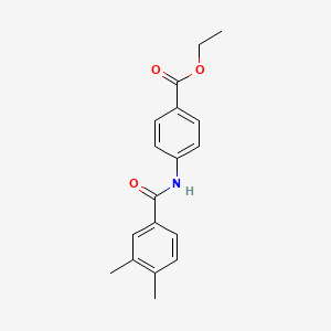 molecular formula C18H19NO3 B11180872 Ethyl 4-{[(3,4-dimethylphenyl)carbonyl]amino}benzoate 