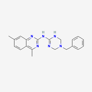 N-(3-benzyl-2,4-dihydro-1H-1,3,5-triazin-6-yl)-4,7-dimethylquinazolin-2-amine