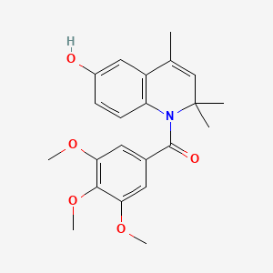 molecular formula C22H25NO5 B11180883 (6-hydroxy-2,2,4-trimethylquinolin-1(2H)-yl)(3,4,5-trimethoxyphenyl)methanone 