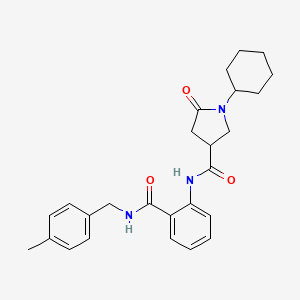 1-cyclohexyl-N-{2-[(4-methylbenzyl)carbamoyl]phenyl}-5-oxopyrrolidine-3-carboxamide