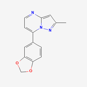 molecular formula C14H11N3O2 B11180918 7-(1,3-Benzodioxol-5-yl)-2-methylpyrazolo[1,5-a]pyrimidine 