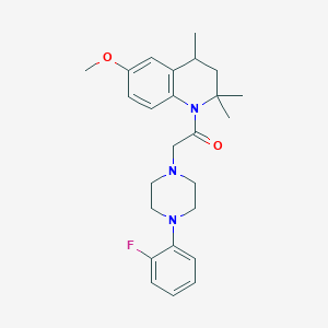 molecular formula C25H32FN3O2 B11180931 2-[4-(2-fluorophenyl)piperazin-1-yl]-1-(6-methoxy-2,2,4-trimethyl-3,4-dihydroquinolin-1(2H)-yl)ethanone 