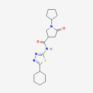 N-(5-cyclohexyl-1,3,4-thiadiazol-2-yl)-1-cyclopentyl-5-oxopyrrolidine-3-carboxamide