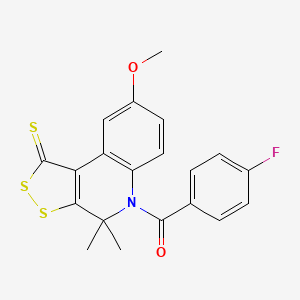 (4-fluorophenyl)(8-methoxy-4,4-dimethyl-1-thioxo-1,4-dihydro-5H-[1,2]dithiolo[3,4-c]quinolin-5-yl)methanone