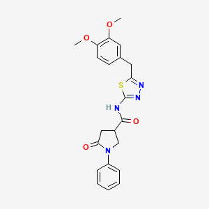 N-[5-(3,4-dimethoxybenzyl)-1,3,4-thiadiazol-2-yl]-5-oxo-1-phenylpyrrolidine-3-carboxamide