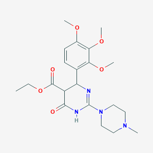 Ethyl 2-(4-methylpiperazin-1-yl)-4-oxo-6-(2,3,4-trimethoxyphenyl)-1,4,5,6-tetrahydropyrimidine-5-carboxylate