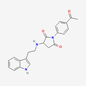 molecular formula C22H21N3O3 B11180967 1-(4-acetylphenyl)-3-{[2-(1H-indol-3-yl)ethyl]amino}pyrrolidine-2,5-dione 