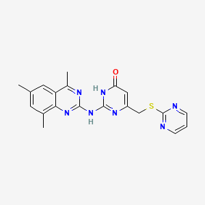 6-[(pyrimidin-2-ylsulfanyl)methyl]-2-[(4,6,8-trimethylquinazolin-2-yl)amino]pyrimidin-4(3H)-one