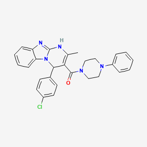 [4-(4-Chlorophenyl)-2-methyl-1,4-dihydropyrimido[1,2-a]benzimidazol-3-yl](4-phenylpiperazin-1-yl)methanone