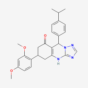 6-(2,4-dimethoxyphenyl)-9-[4-(propan-2-yl)phenyl]-5,6,7,9-tetrahydro[1,2,4]triazolo[5,1-b]quinazolin-8(4H)-one