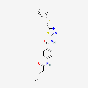 4-(pentanoylamino)-N-{5-[(phenylsulfanyl)methyl]-1,3,4-thiadiazol-2-yl}benzamide