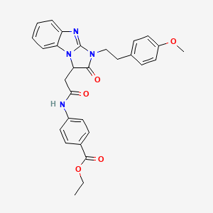 molecular formula C29H28N4O5 B11181082 ethyl 4-[({1-[2-(4-methoxyphenyl)ethyl]-2-oxo-2,3-dihydro-1H-imidazo[1,2-a]benzimidazol-3-yl}acetyl)amino]benzoate 