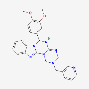 9-(3,4-dimethoxyphenyl)-4-(pyridin-3-ylmethyl)-2,4,6,8,10,17-hexazatetracyclo[8.7.0.02,7.011,16]heptadeca-1(17),6,11,13,15-pentaene