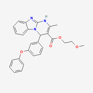 2-Methoxyethyl 2-methyl-4-(3-phenoxyphenyl)-1,4-dihydropyrimido[1,2-a]benzimidazole-3-carboxylate